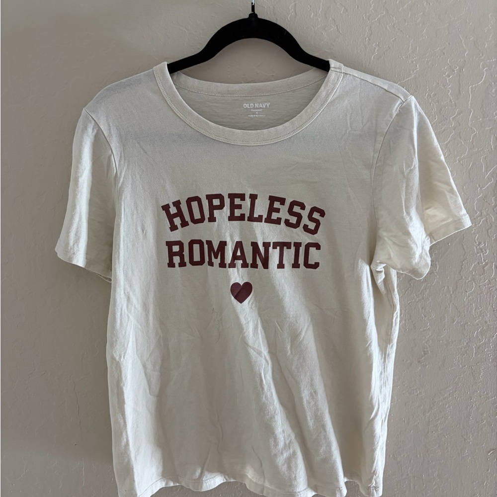 Old Navy Cream 'Hopeless Romantic' Tee